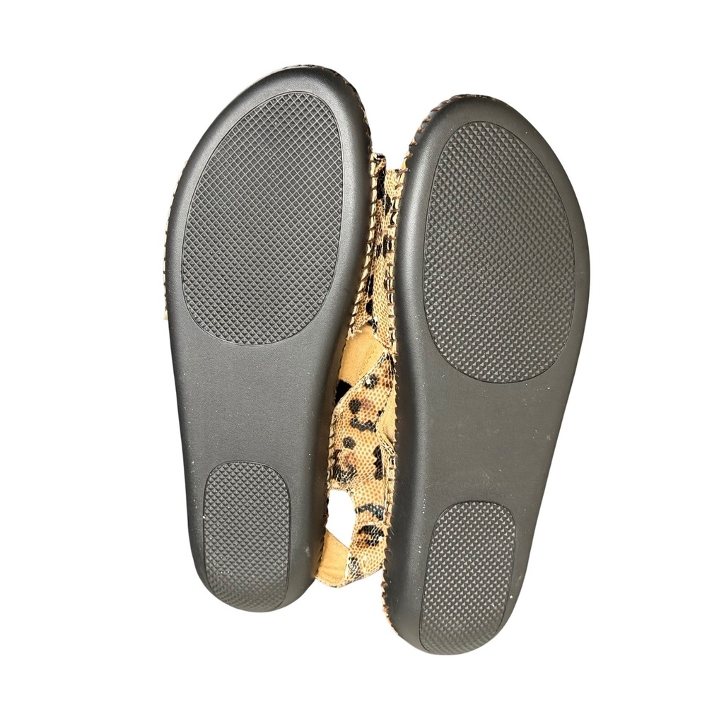 Naturalizer Womens Leopard Print Slingback Flat Sandals Brown Tan 9.5M - Picture 6 of 6